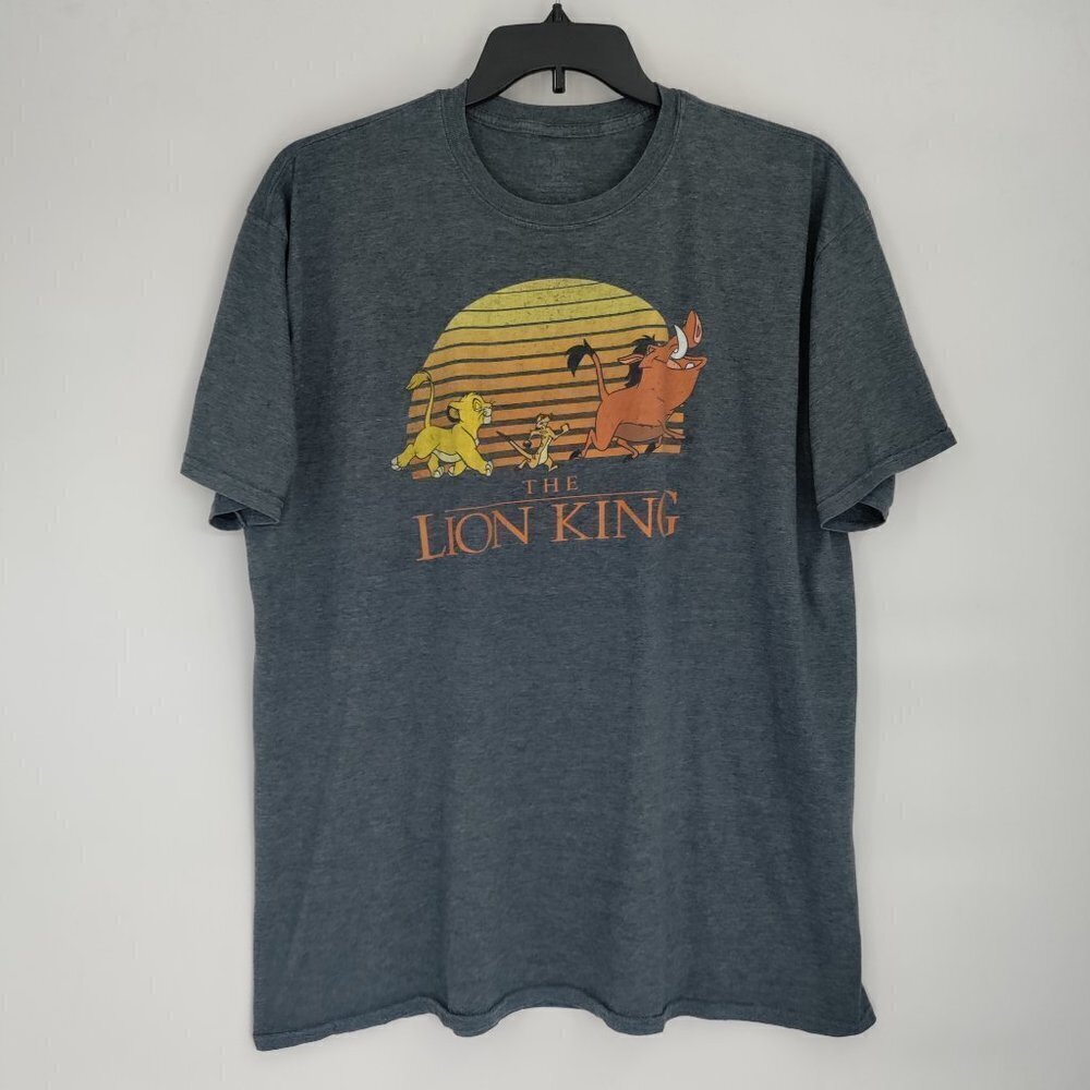 Disney The Lion King Simba Pumbaa Timon 90's Movie Cotton T-Shirt XXL Men Gray